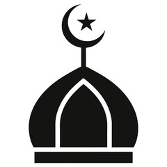 vector of a mosque dome with star and crescent