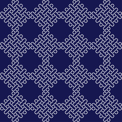 stitch Japanese Sashiko pattern embroidery abstract seamless geometric ornaments white stitch line artwork indigo blue background fashion design template decoration hand drawn printed needlework quilt