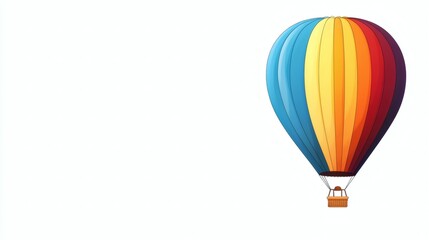 Naklejka premium Colorful Hot Air Balloon Flying Against a Clear Sky Background