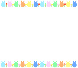 ウサギ型の卵のフレーム（線なし）