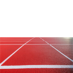 Empty Track and Field Running Surface with White Lane Markings