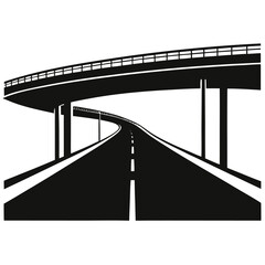 silhouette vector of overpass highway