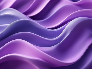 Fototapeta premium Abstract purple waves, layered design, 3d render, Generative AI