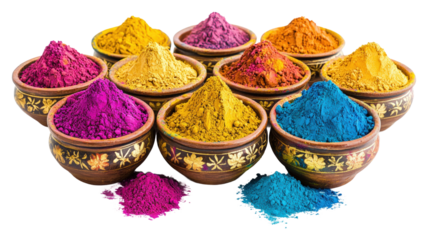 Vibrant holi powder celebration india colorful festive isolated on transparent background