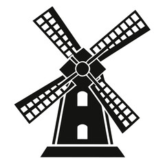 silhouette vector of a windmill