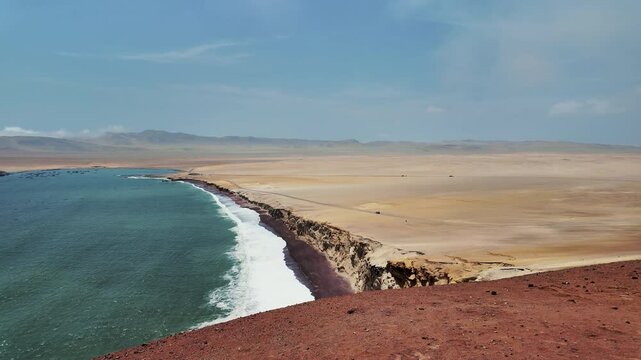 Paracas National Reserve, a paradise on the Pacific Ocean coast in Peru.