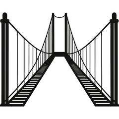 vector of a bridge with suspension cables
