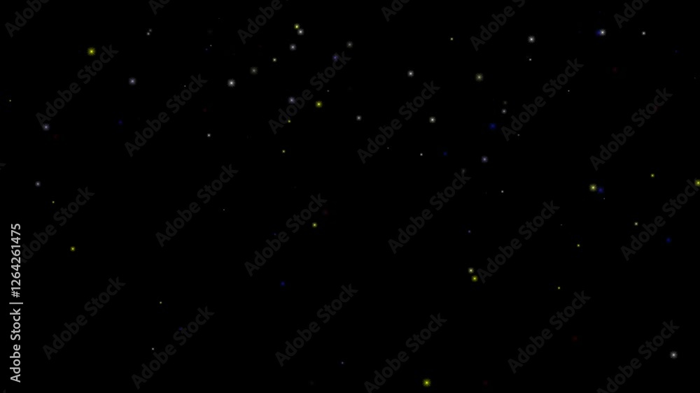 Poster light particles floating on a black background