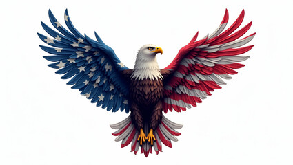 Obraz premium A Majestic Bald Eagle with a Twist – Its Plumage Replaced with Unique and Artistic Elements