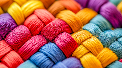 Intricate Pattern of Interwoven Threads in Textile Design