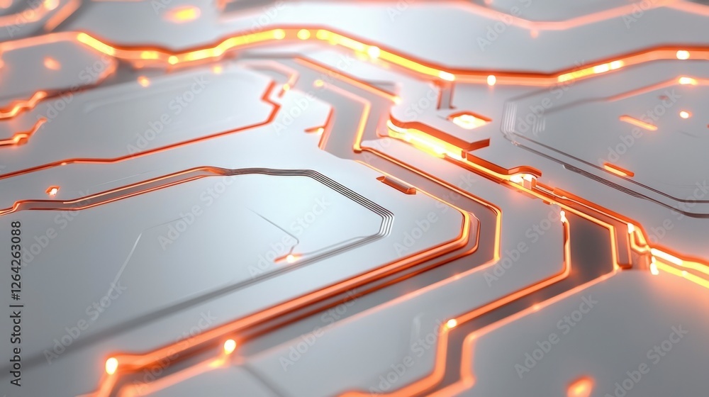 Poster futuristic circuit board abstract technology background high tech design glowing lines