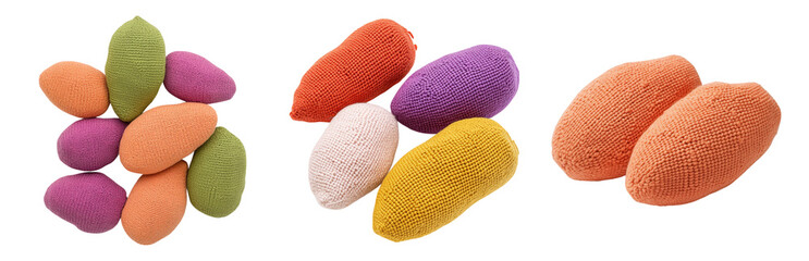 Vibrant Soft Textured Foam Bean Shapes Isolated on transparent background