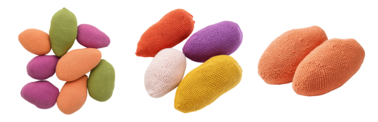 Vibrant Soft Textured Foam Bean Shapes Isolated on transparent background