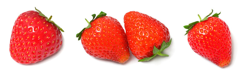 Set fresh strawberries isolated on white background. Juicy berry © Ian 2010