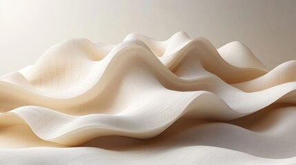 Obraz premium Abstract minimalist waves, layered design, 3d render, Generative AI