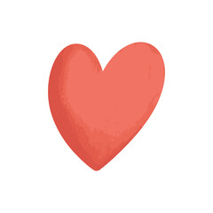 Red heart isolated on white background