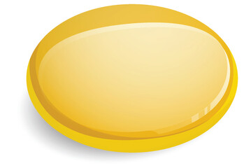 Glossy Yellow Button Vector Illustration