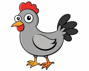 Fototapeta premium Cute Chicken Vector Illustration - Adorable Cartoon Hen