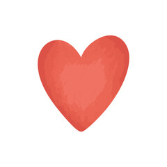 Red heart isolated on white background