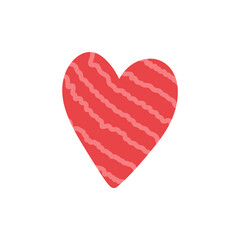 Red heart isolated on white background