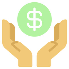 Hands Holding Money Symbol for Financial Services