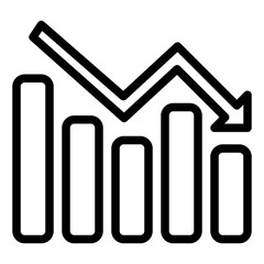 Stylized Icon Representing Declining Trend in Data