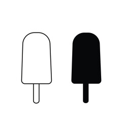 Silhouette of Ice cream vector icon illustration isolated on white background. ice cream logo art work.
