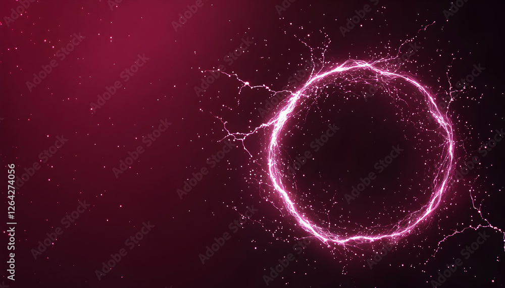 Aufkleber glowing circle of light on dark background. backdrop for a futuristic presentation generative ai
