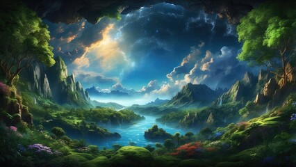 **"Sustainable Development and Ecology: Green Trees, Earth, and Space – A World Environment Concept Banner"**