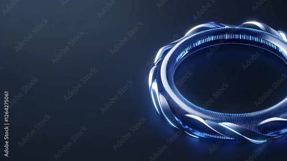 Poster glowing ring, hi-tech design. use for technology backgrounds or conceptual work generative ai