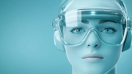 Woman explores virtual reality, immersive digital technology and entertainment experience
