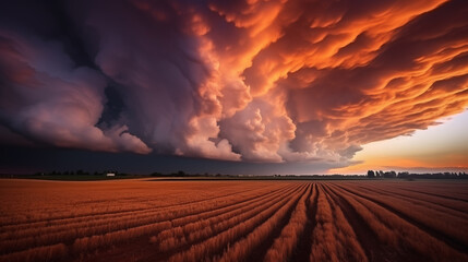storm clouds over a field. field landscape