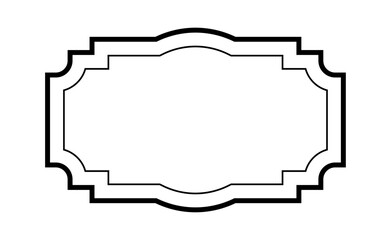 Outline vintage label. Vignette blank label. Vector banner