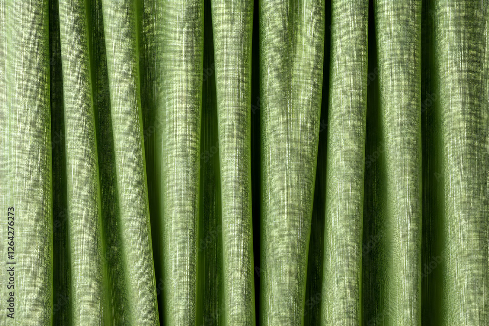 Aufkleber green curtain drapes elegantly. fabric texture visible. background texture design generative ai