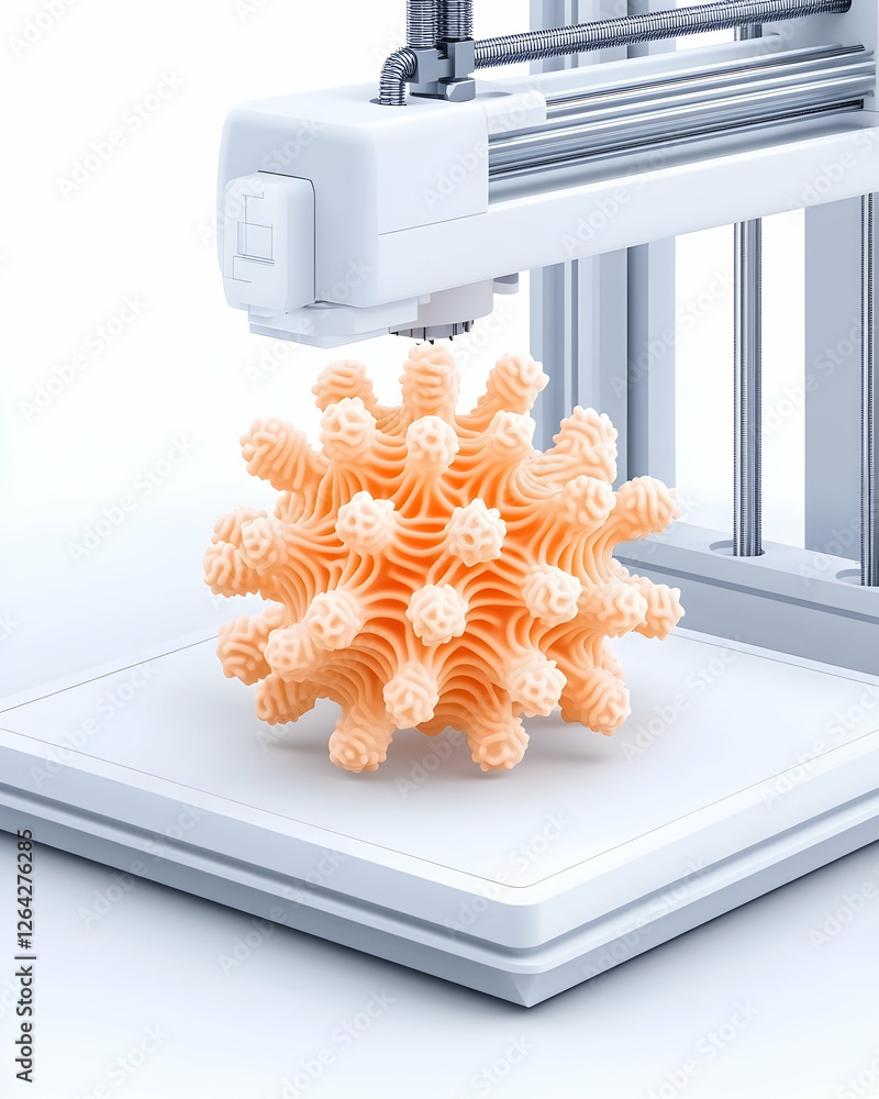 Aufkleber 3d printer creating detailed coral-like structure for innovation and education generative ai