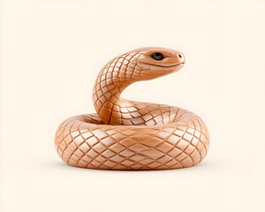 Fototapeta premium A coiled snake raising its head; an eye-catching element for creative designs generative AI