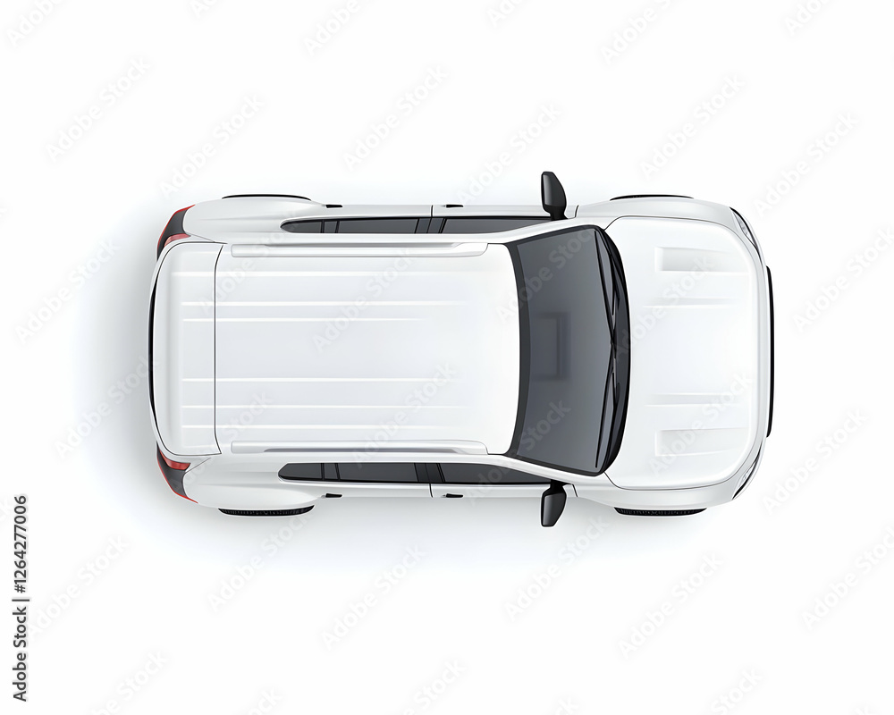 Poster a white suv viewed from above, perfect for website design and automotive concepts generative ai