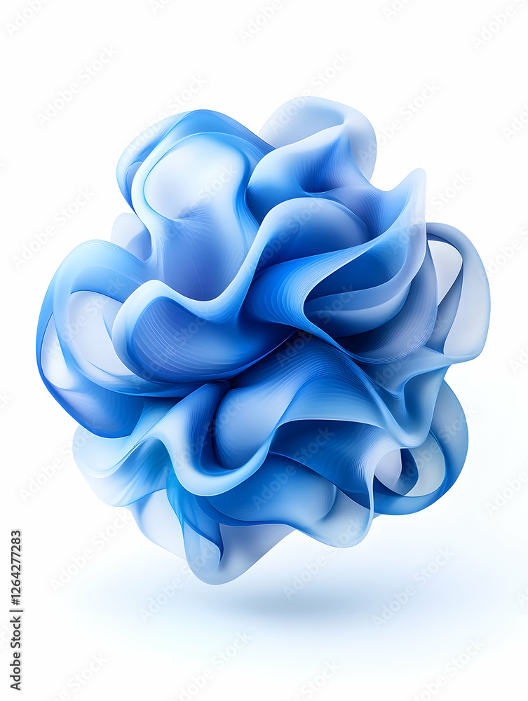 Poster Abstract Blue and White Swirl Art. Decorative background element for illustrations generative AI