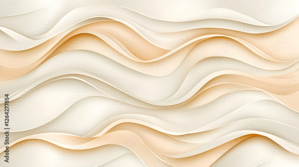 Aufkleber abstract cream and gold wavy pattern for backgrounds, web design, or presentations generative ai