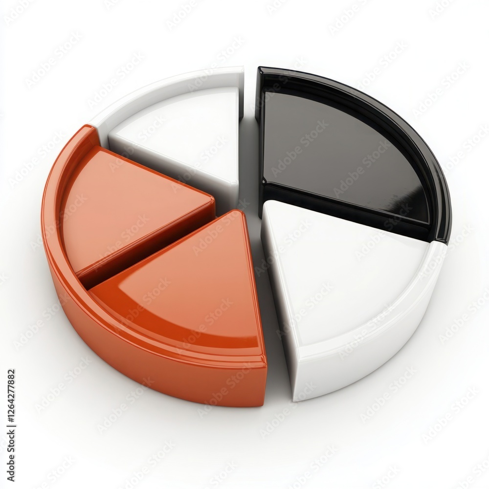 Aufkleber colorful pie chart with multiple segments representing various data categories, featuring shades of 