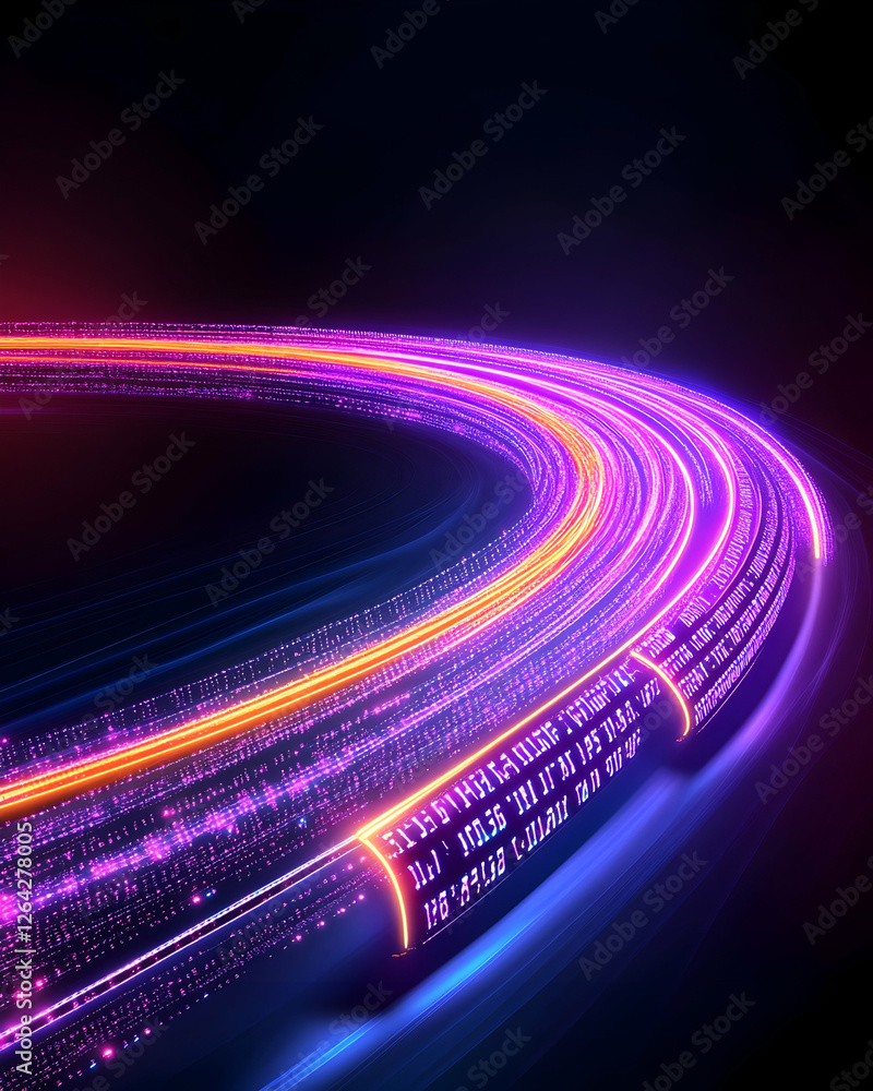 Aufkleber abstract data stream for tech, digital background, network, future, and internet generative ai