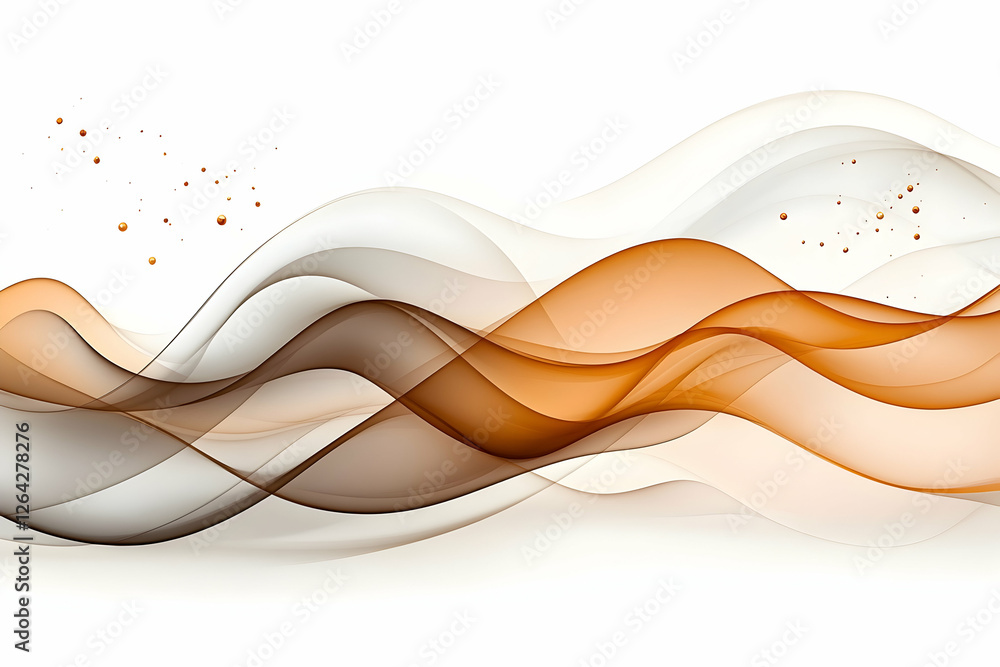 Poster abstract flowing shapes illustration with warm color scheme for background usage generative ai
