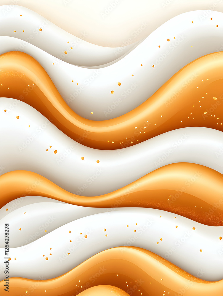 Aufkleber abstract fluid backdrop with gold particles for presentation or advertising use generative ai