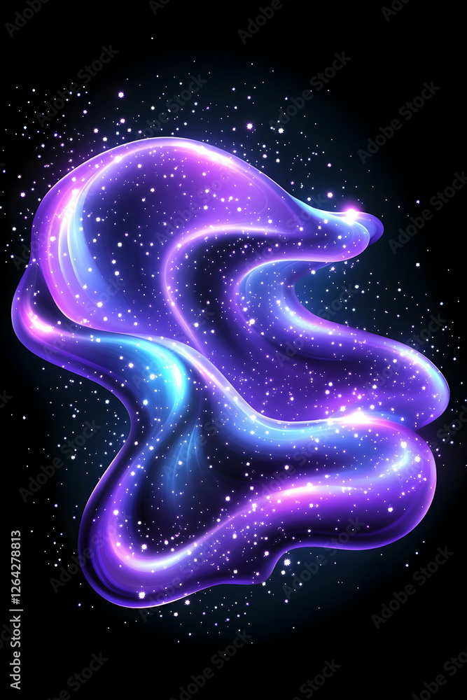 Poster abstract nebula galaxy swirling with bright stars for use as a space background generative ai