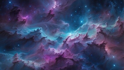 "Night Sky Universe: Dark Blue Galaxy Filled with Stars and Nebula - Generative AI Banner"