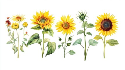 Naklejka premium Vibrant Sunflower Collection