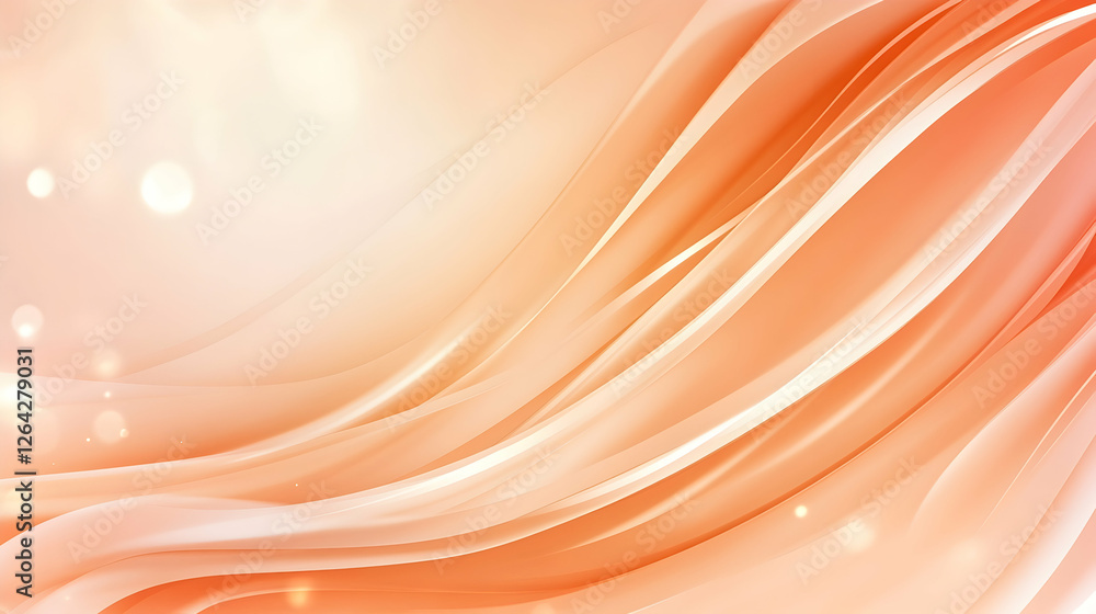 Poster abstract orange wave background with bokeh lights for presentation templates generative ai