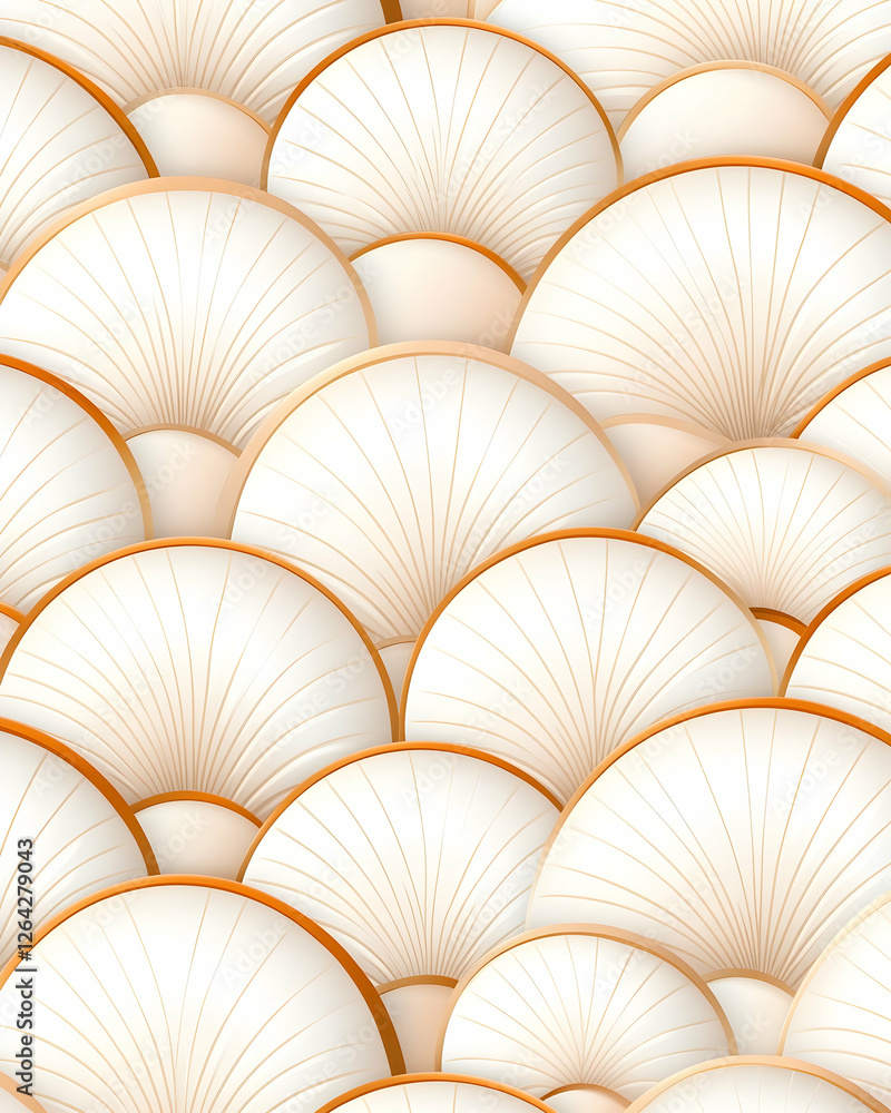 Poster abstract overlapping scales with radial lines for elegant patterns or backgrounds generative ai