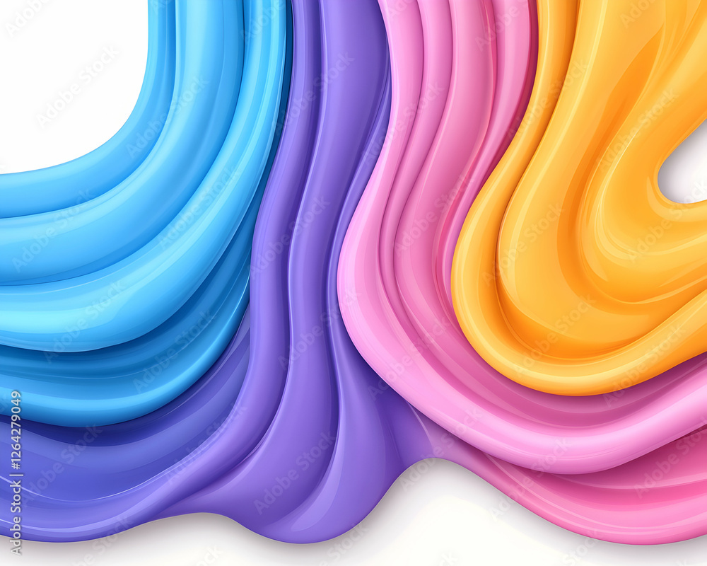 Poster abstract pastel colored wavy smooth lines background ideal for graphic resources generative ai