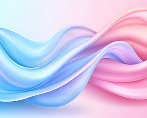 Obraz premium Abstract silk waves in pink and blue, flowing gently for backgrounds and designs generative AI